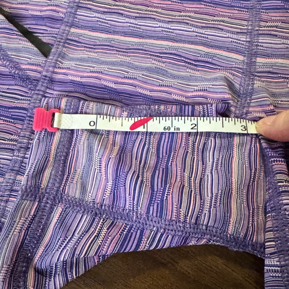 Girls Lululemon Purple Striped Athletic Shorts - Picture 7 of 11